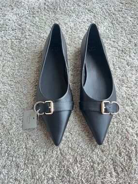 a new day Black Pointed Toe Ballet Flats